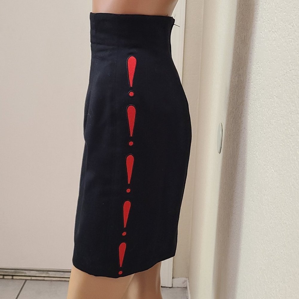 VINTAGE 80s 90s ESCADA MARGARETHA LEY EXCLAMATION POINT PENCIL SKIRT sz 34